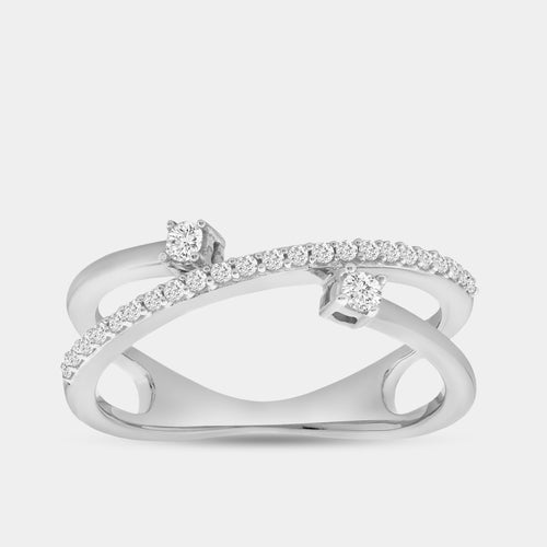 Gilded 1/5 Carat Lab-Grown Diamond Rings of Saturn Stack Ring