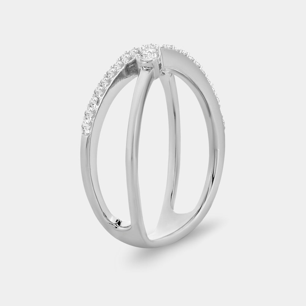 Gilded 1/5 Carat Lab-Grown Diamond Rings of Saturn Stack Ring