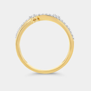 Gilded 1/5 Carat Lab-Grown Diamond Rings of Saturn Stack Ring