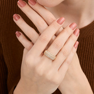 Gilded 1 Carat Lab-Grown Diamond Multiple-Row Diamond Anniversary Band