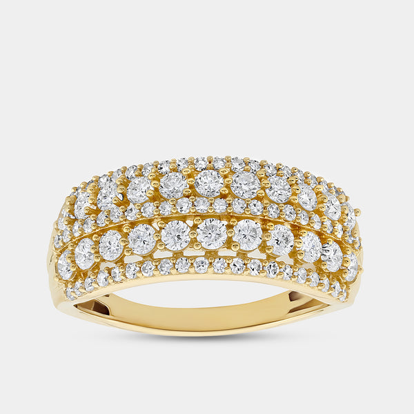 1 Carat Lab-Grown Diamond Multiple-Row Diamond Anniversary Band — GILDED New York
