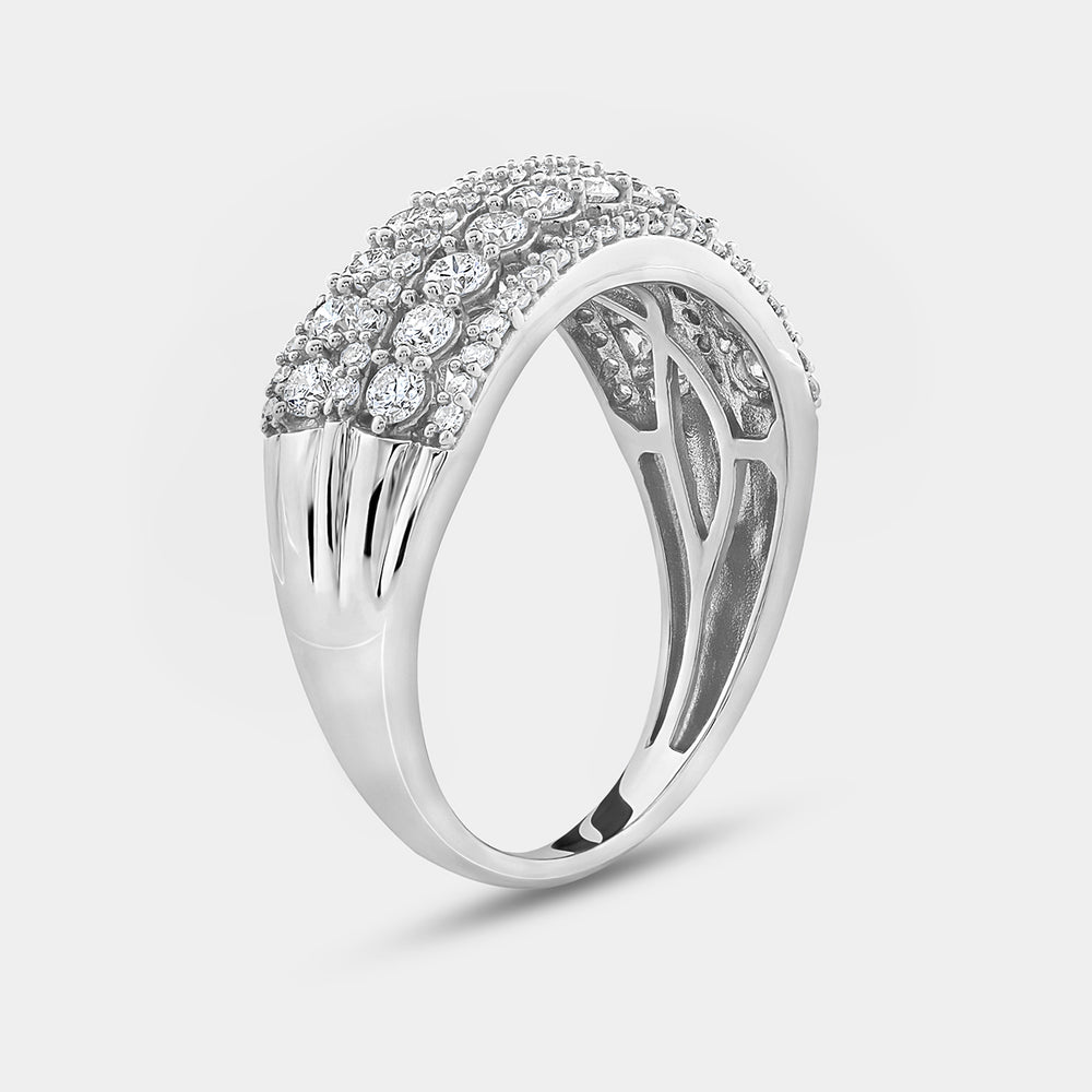 Gilded 1 Carat Lab-Grown Diamond Multiple-Row Diamond Anniversary Band