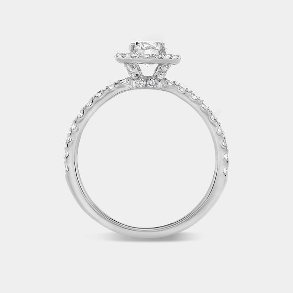 1 Carat Lab-Grown Diamond Halo Engagement Ring with a Classic Shank — GILDED New York