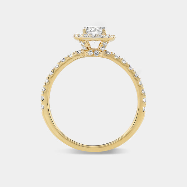 1 Carat Lab-Grown Diamond Halo Engagement Ring with a Classic Shank — GILDED New York