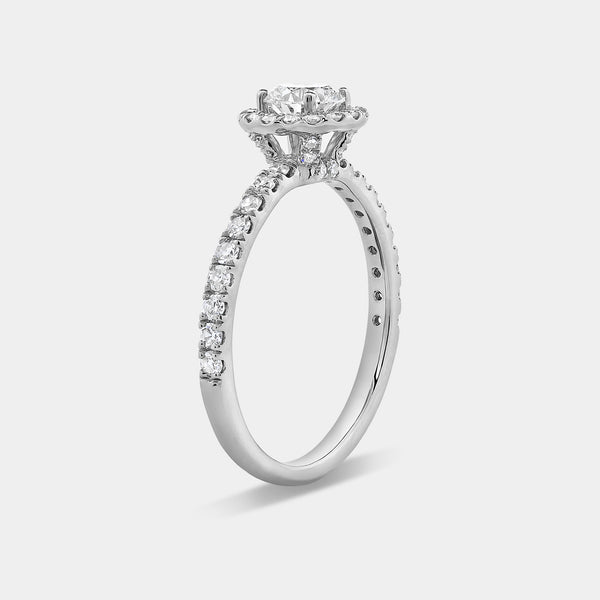 1 Carat Lab-Grown Diamond Halo Engagement Ring with a Classic Shank — GILDED New York
