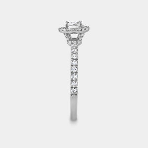 Gilded 1 Carat Lab-Grown Diamond Halo Engagement Ring with a Classic Shank