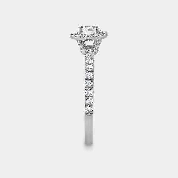 1 Carat Lab-Grown Diamond Halo Engagement Ring with a Classic Shank — GILDED New York