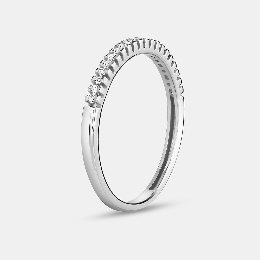 Gilded 1/10 Carat Lab-Grown Diamond Round-Shaped Shared-Prong Wedding Band