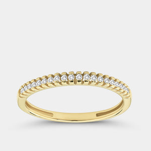 Gilded 1/10 Carat Lab-Grown Diamond Round-Shaped Shared-Prong Wedding Band