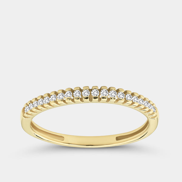 Gilded 1/10 Carat Lab-Grown Diamond Round-Shaped Shared-Prong Wedding Band