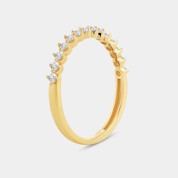 Gilded 1/4 Carat Lab-Grown Diamond Round-Shaped Wedding Band