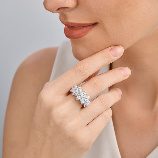 3 Carat Lab-Grown Diamond Multi-Row Pyramid Fashion Ring — GILDED New York