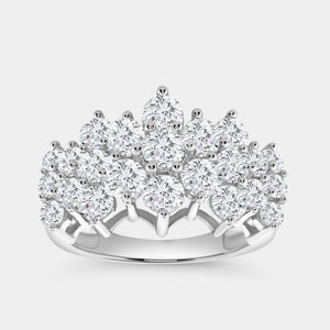 Gilded 3 Carat Lab-Grown Diamond Multi-Row Pyramid Fashion Ring