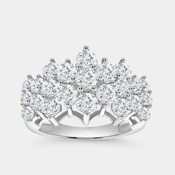 3 Carat Lab-Grown Diamond Multi-Row Pyramid Fashion Ring — GILDED New York