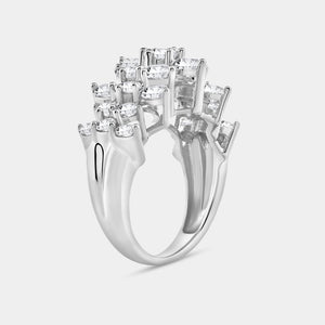 Gilded 3 Carat Lab-Grown Diamond Multi-Row Pyramid Fashion Ring