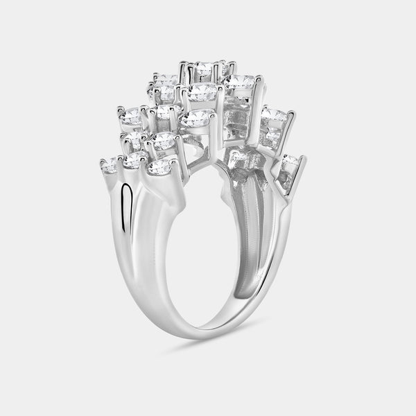 3 Carat Lab-Grown Diamond Multi-Row Pyramid Fashion Ring — GILDED New York