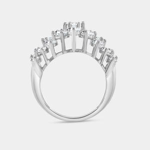Gilded 3 Carat Lab-Grown Diamond Multi-Row Pyramid Fashion Ring