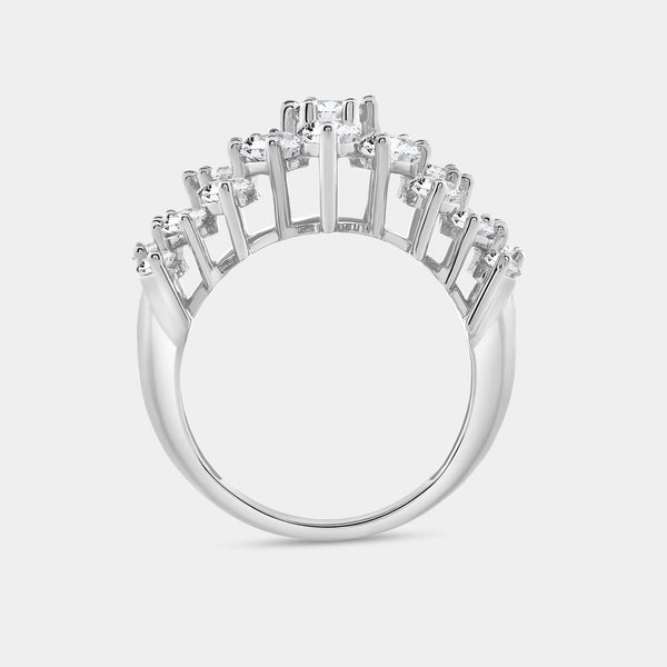 3 Carat Lab-Grown Diamond Multi-Row Pyramid Fashion Ring — GILDED New York