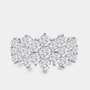 Gilded 3 Carat Lab-Grown Diamond Multi-Row Pyramid Fashion Ring