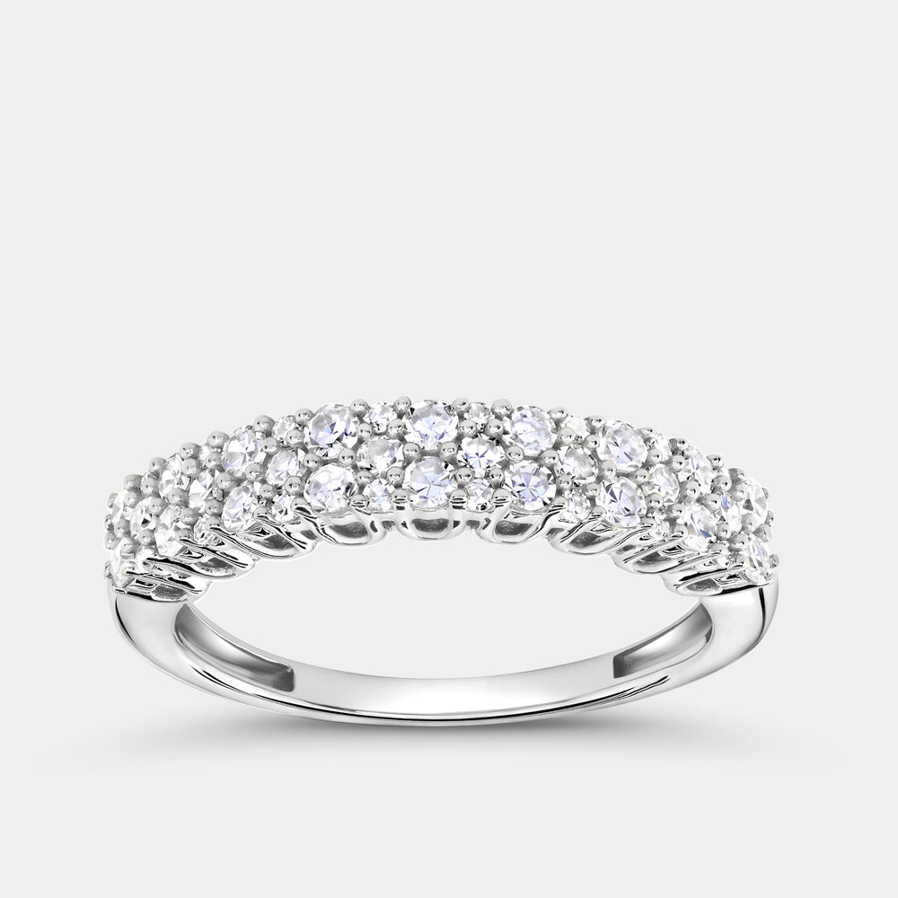 Gilded 1/2 Carat Lab-Grown Diamond Two-Row Pressure-Set Anniversary Band