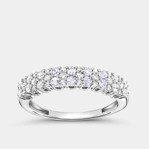 Gilded 1/2 Carat Lab-Grown Diamond Two-Row Pressure-Set Anniversary Band