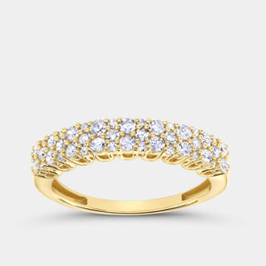 Gilded 1/2 Carat Lab-Grown Diamond Two-Row Pressure-Set Anniversary Band