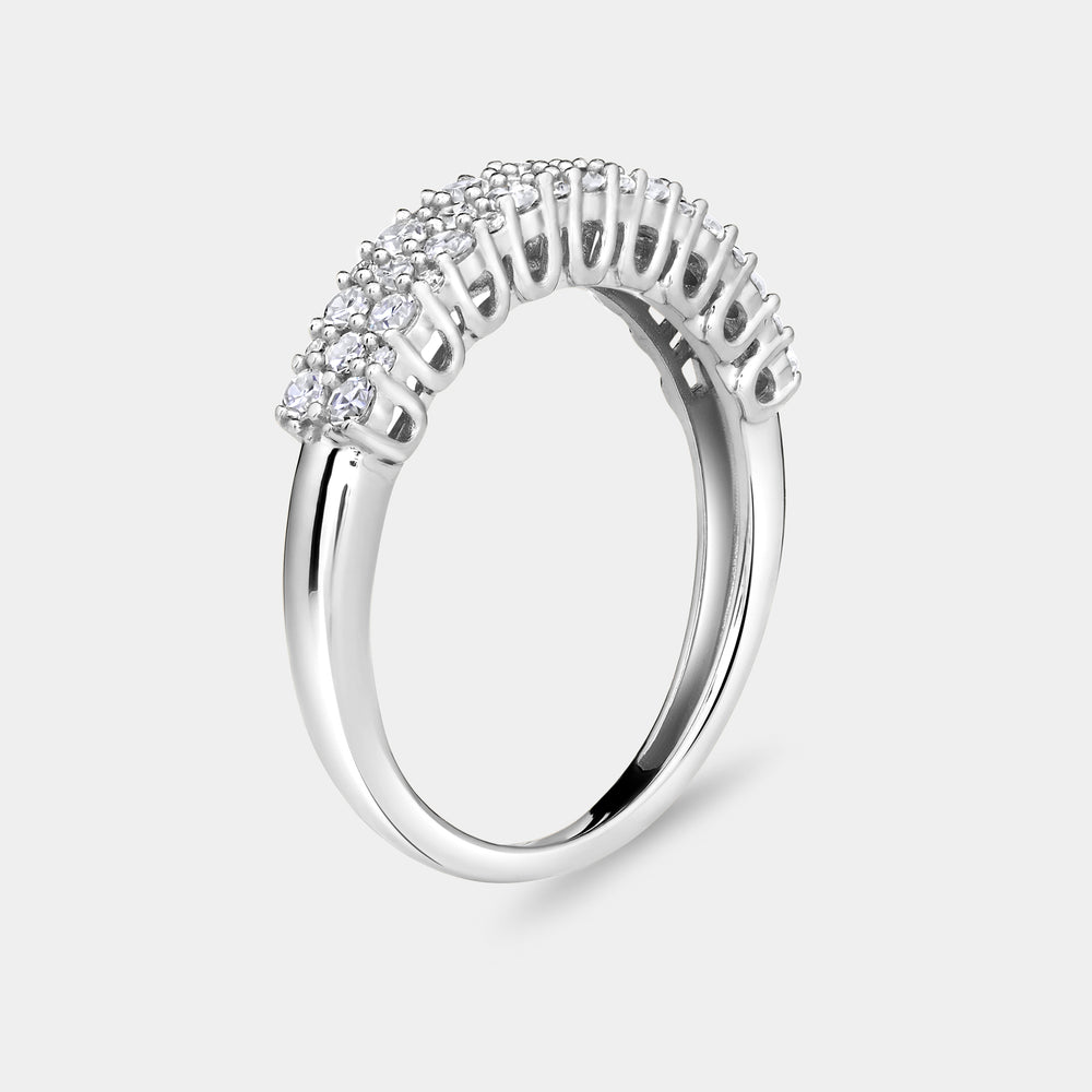 Gilded 1/2 Carat Lab-Grown Diamond Two-Row Pressure-Set Anniversary Band