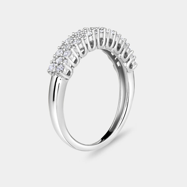 Gilded 1/2 Carat Lab-Grown Diamond Two-Row Pressure-Set Anniversary Band