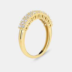 Gilded 1/2 Carat Lab-Grown Diamond Two-Row Pressure-Set Anniversary Band