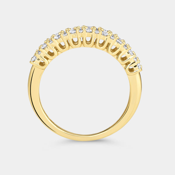 Gilded 1/2 Carat Lab-Grown Diamond Two-Row Pressure-Set Anniversary Band