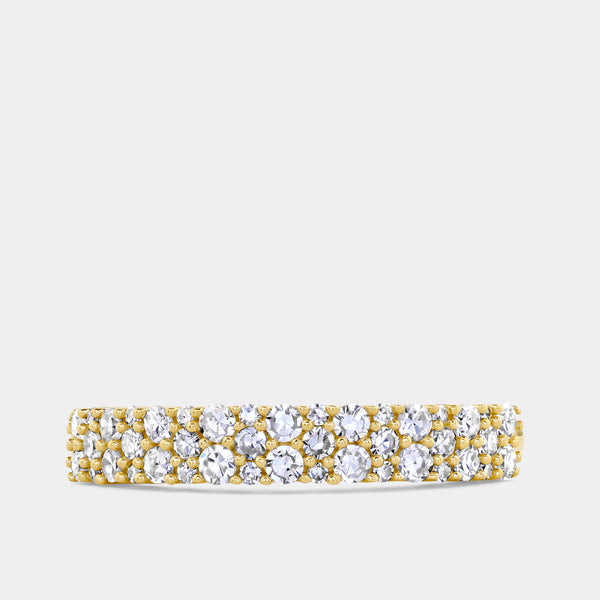 1/2 Carat Lab-Grown Diamond Two-Row Pressure-Set Anniversary Band — GILDED New York
