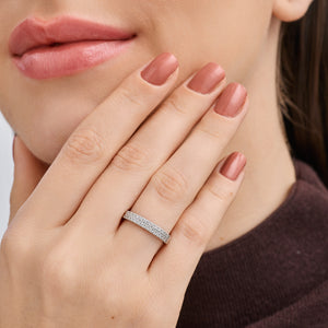 Gilded 1/10 Carat Lab-Grown Diamond Two-Row Micro-Set Anniversary Band