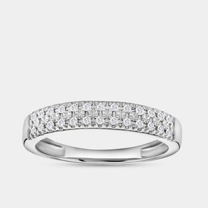 Gilded 1/10 Carat Lab-Grown Diamond Two-Row Micro-Set Anniversary Band