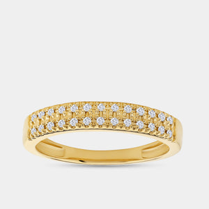 Gilded 1/10 Carat Lab-Grown Diamond Two-Row Micro-Set Anniversary Band