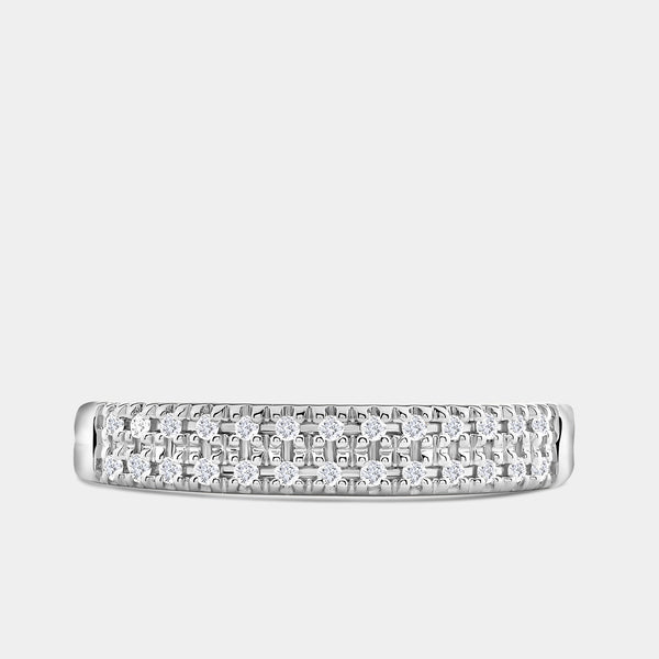 Gilded 1/10 Carat Lab-Grown Diamond Two-Row Micro-Set Anniversary Band