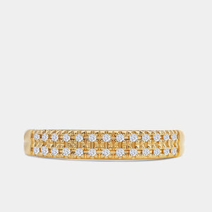 Gilded 1/10 Carat Lab-Grown Diamond Two-Row Micro-Set Anniversary Band