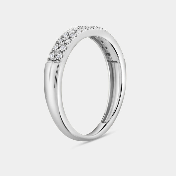 Gilded 1/10 Carat Lab-Grown Diamond Two-Row Micro-Set Anniversary Band