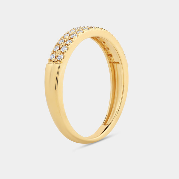 Gilded 1/10 Carat Lab-Grown Diamond Two-Row Micro-Set Anniversary Band