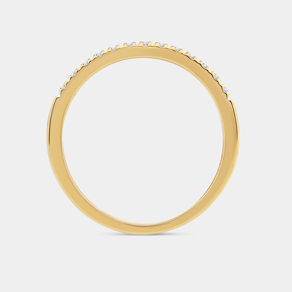 Gilded 1/10 Carat Lab-Grown Diamond Two-Row Micro-Set Anniversary Band