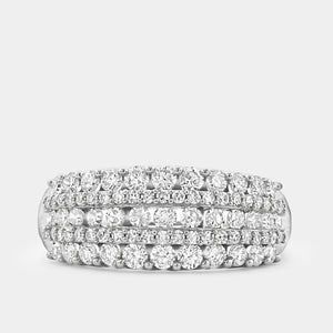 Gilded 1 Carat Lab-Grown Diamond Five-Row Boat-Shaped Anniversary Band