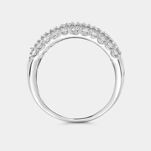 Gilded 1 Carat Lab-Grown Diamond Five-Row Boat-Shaped Anniversary Band