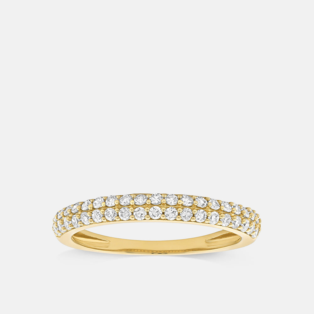 Gilded 1/3 Carat Lab-Grown Diamond Two-Row Parallel Set Anniversary Band