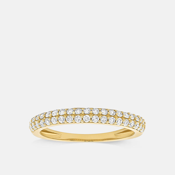 Gilded 1/3 Carat Lab-Grown Diamond Two-Row Parallel Set Anniversary Band
