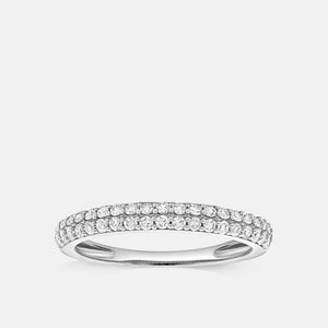 Gilded 1/3 Carat Lab-Grown Diamond Two-Row Parallel Set Anniversary Band
