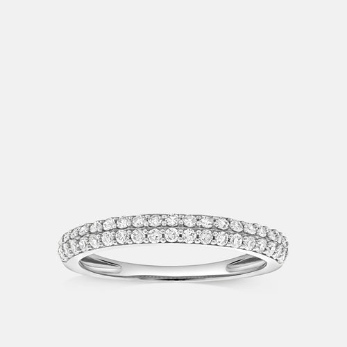 Gilded 1/3 Carat Lab-Grown Diamond Two-Row Parallel Set Anniversary Band