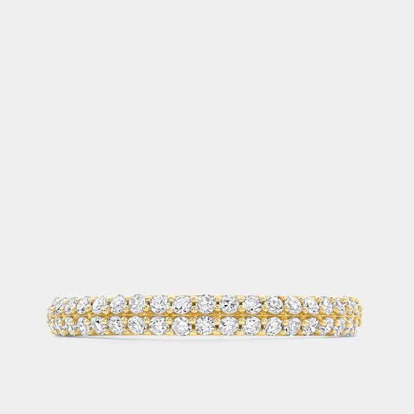 Gilded 1/3 Carat Lab-Grown Diamond Two-Row Parallel Set Anniversary Band