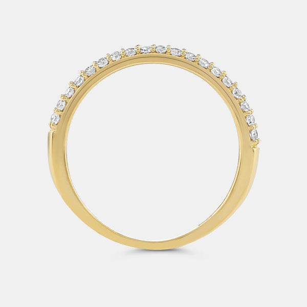 Gilded 1/3 Carat Lab-Grown Diamond Two-Row Parallel Set Anniversary Band