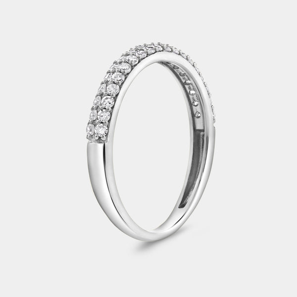 Gilded 1/3 Carat Lab-Grown Diamond Two-Row Parallel Set Anniversary Band