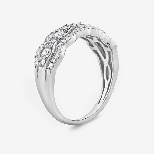 1/2 Carat Lab-Grown Diamond Three-Row Scallop Anniversary Band — GILDED New York