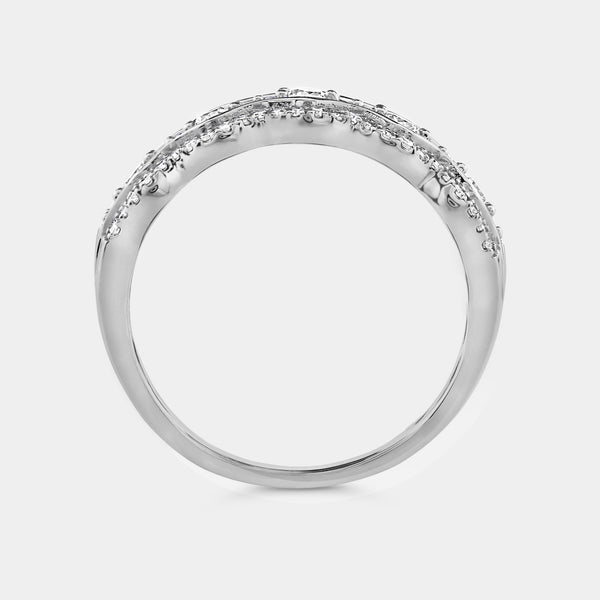 1/2 Carat Lab-Grown Diamond Three-Row Scallop Anniversary Band — GILDED New York